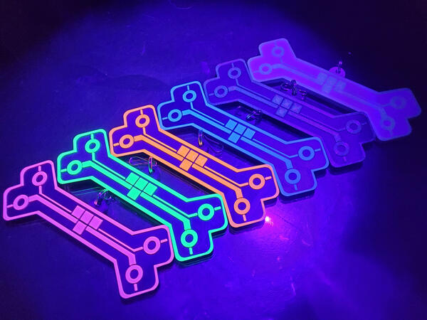 TRON inspired fursuit tags