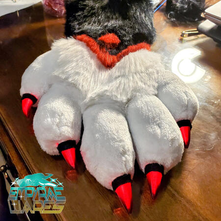 Premade 5-finger, LED claw fursuit paws