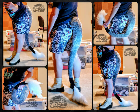 Premade foam-core long fursuit tail