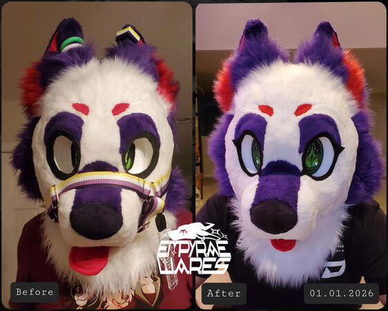 Head deep clean and eyes upgrade. Custom 3D model to match existing eye holes and wanted large-eyes look.