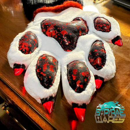 Premade 5-finger, LED claw fursuit paws
