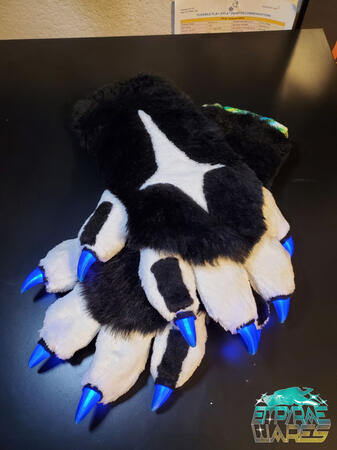 Premade 5-finger, LED claw fursuit paws